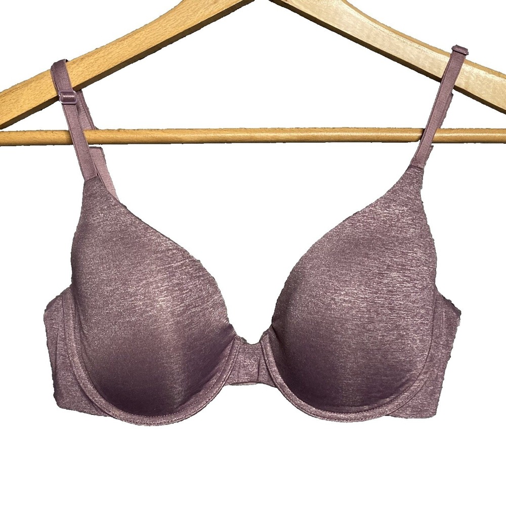 Victoria Secret Uplift Semi Demi Push Up  Bra 32D Plunge Smooth Cup Underwire